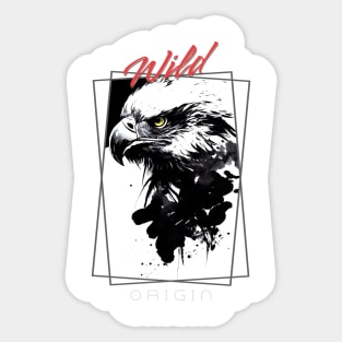 Eagle Bald Wild Nature Free Spirit Art Brush Painting Sticker